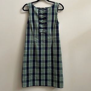 TALBOTS Sleeveless A-Line Shift Dress in Coastal Plaid